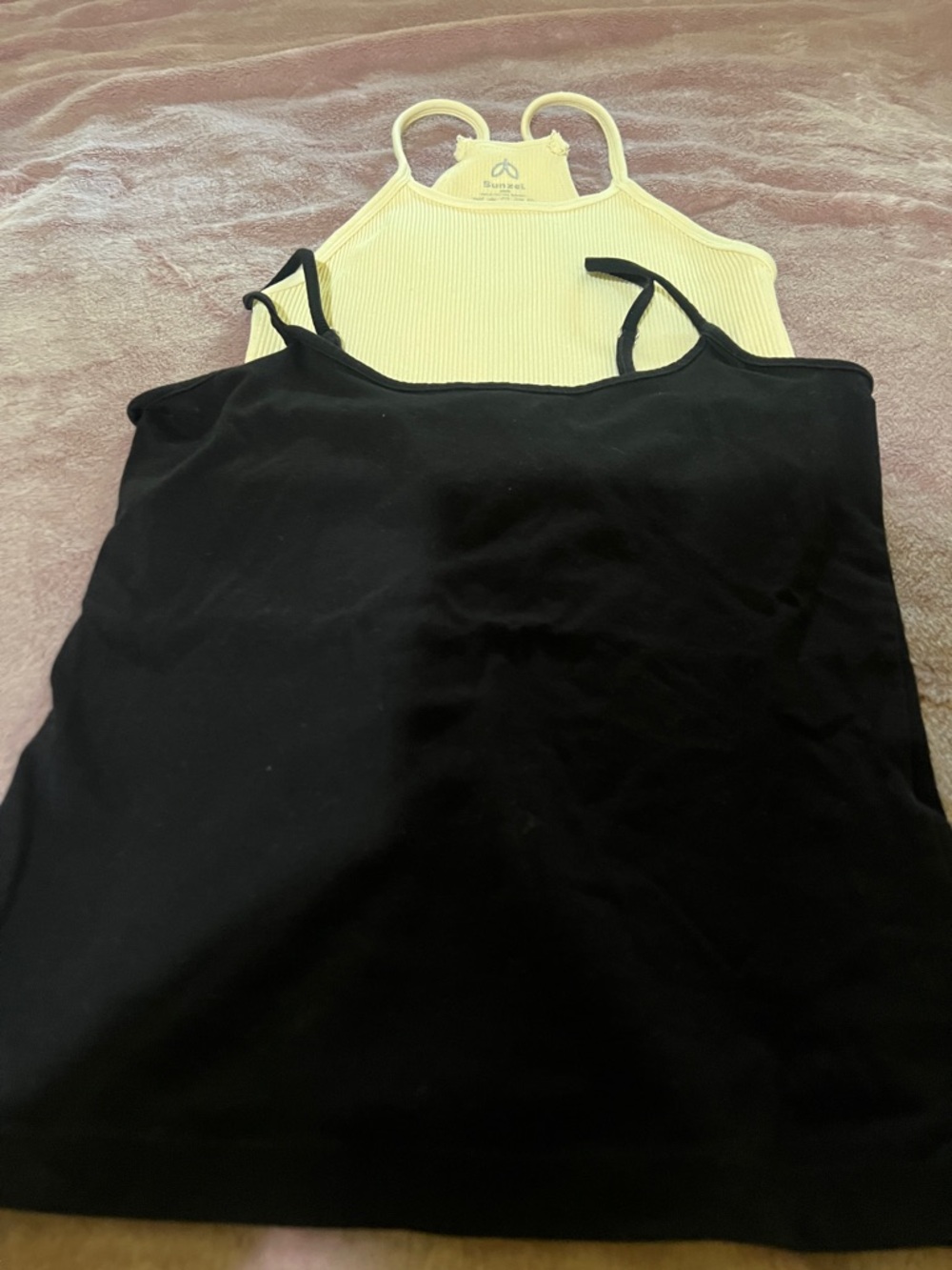 Banana Republic Cream & Black Layered Camisoles